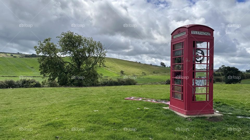 A phone box in the countryside 