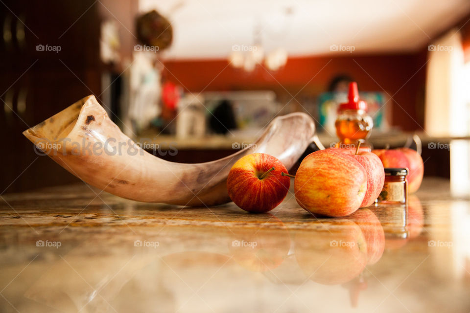 Happy New Year. My shofar, my apples and honey