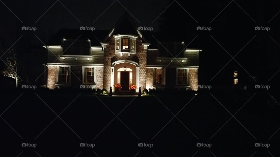 house in lights