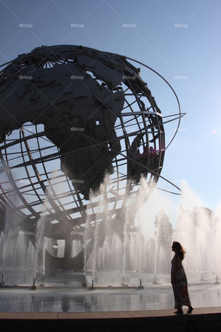woman at the unisphere