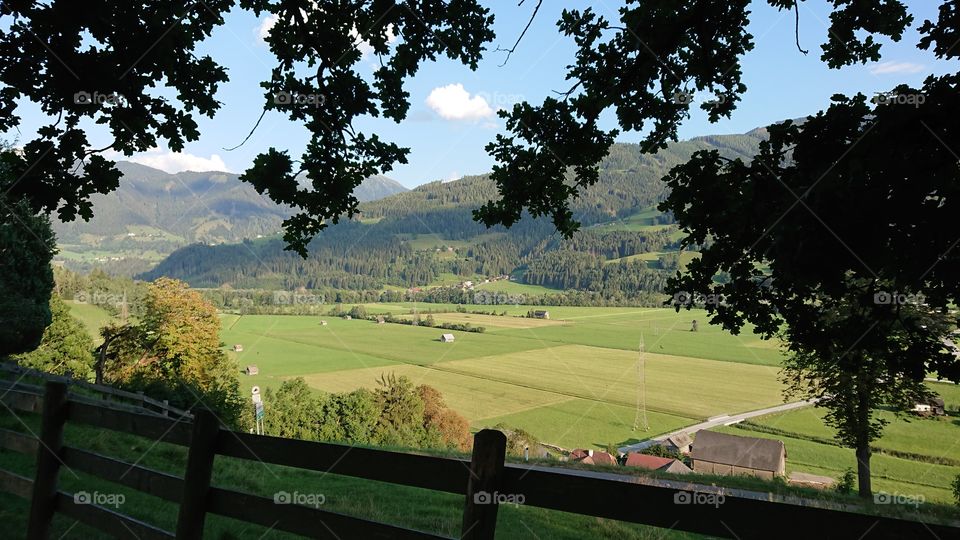 View of the Gröbming Valley, district of Liezen, Austria.
