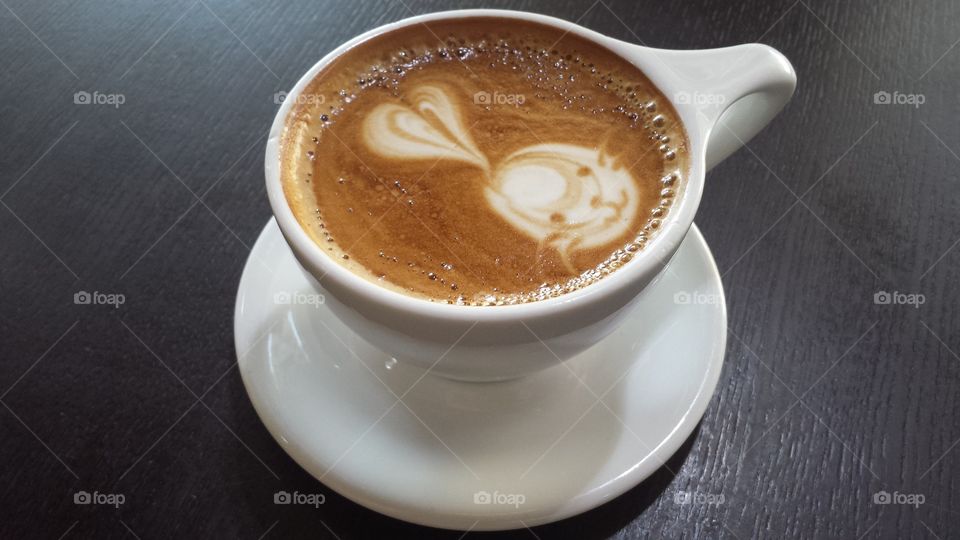 Latte bunny. cute bunny latte
