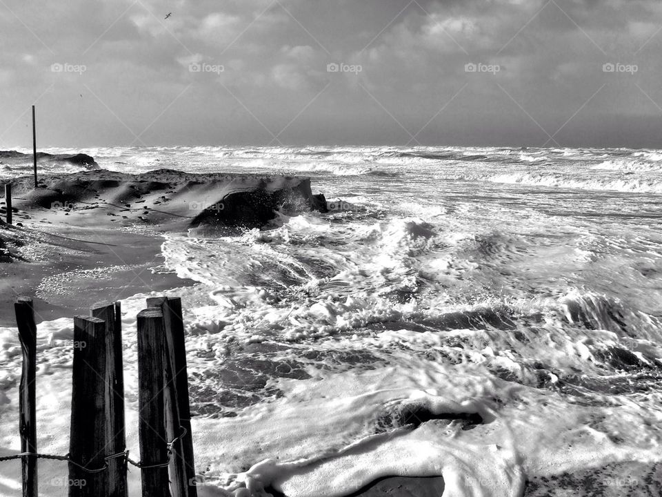 Storm clouds over sea