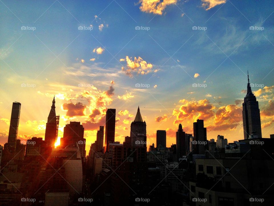 New York City sunset 