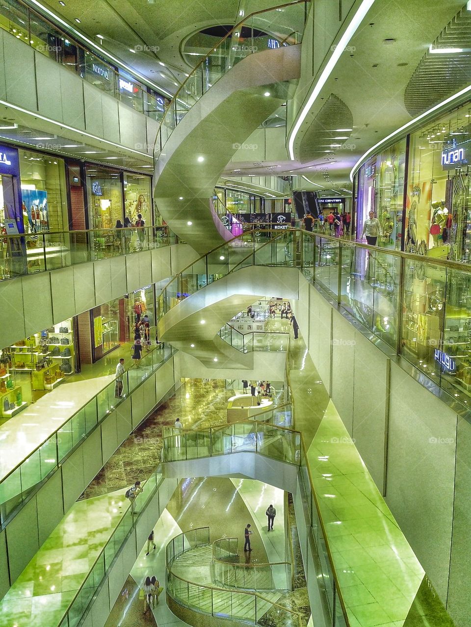 architectural structure of a shopping mall