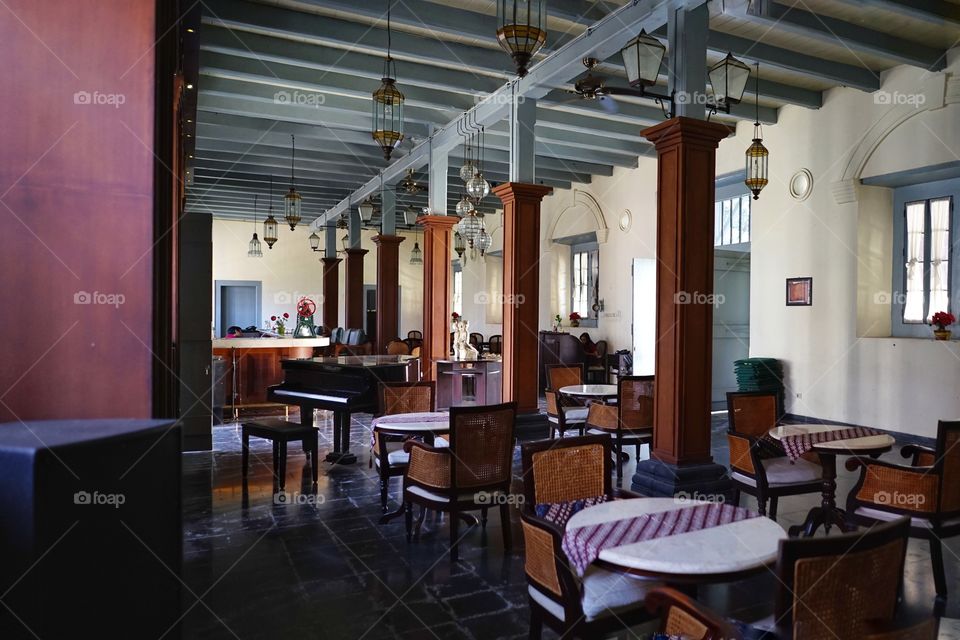 a cafe inside the fort vredeburg in Jogjakarta, Indonesia