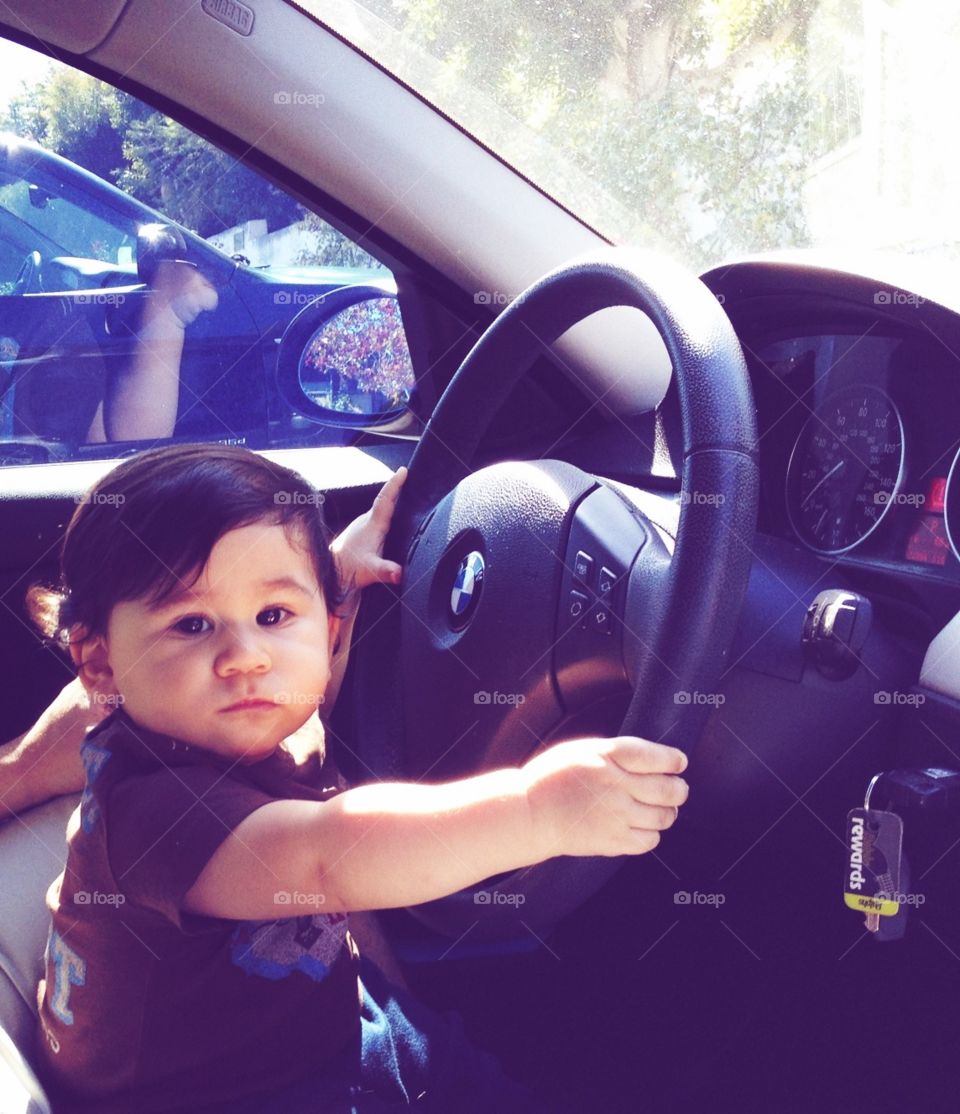 Baby. Baby driving 
