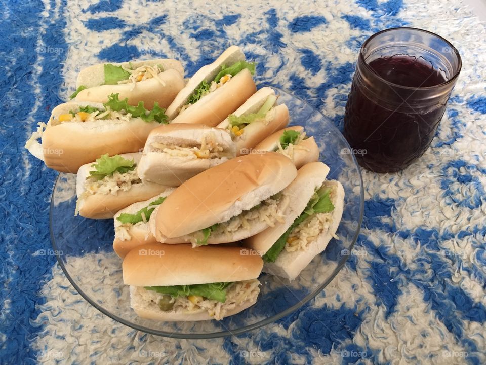 High angle view of food