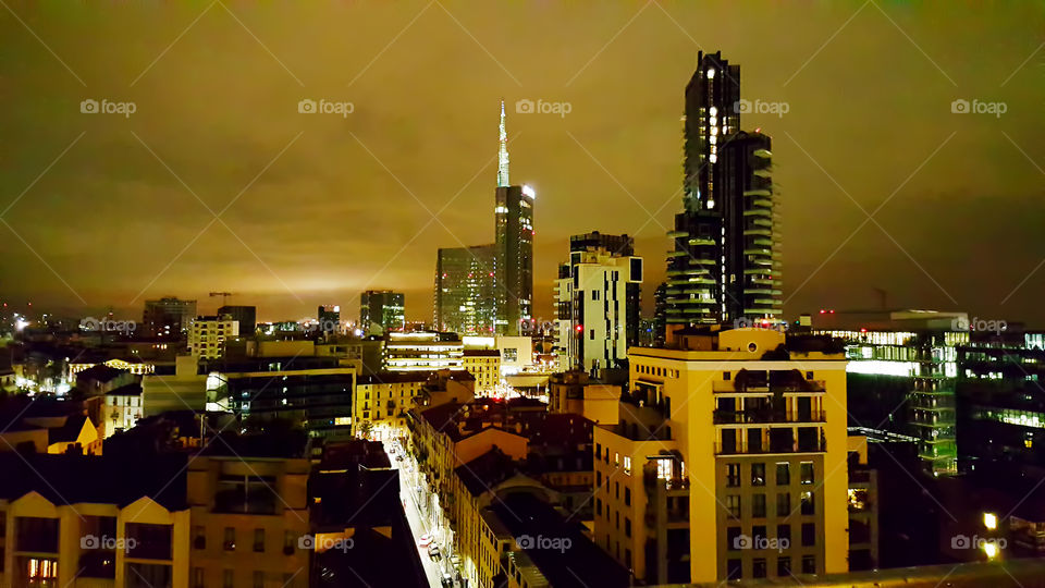 Milan skyline by night.