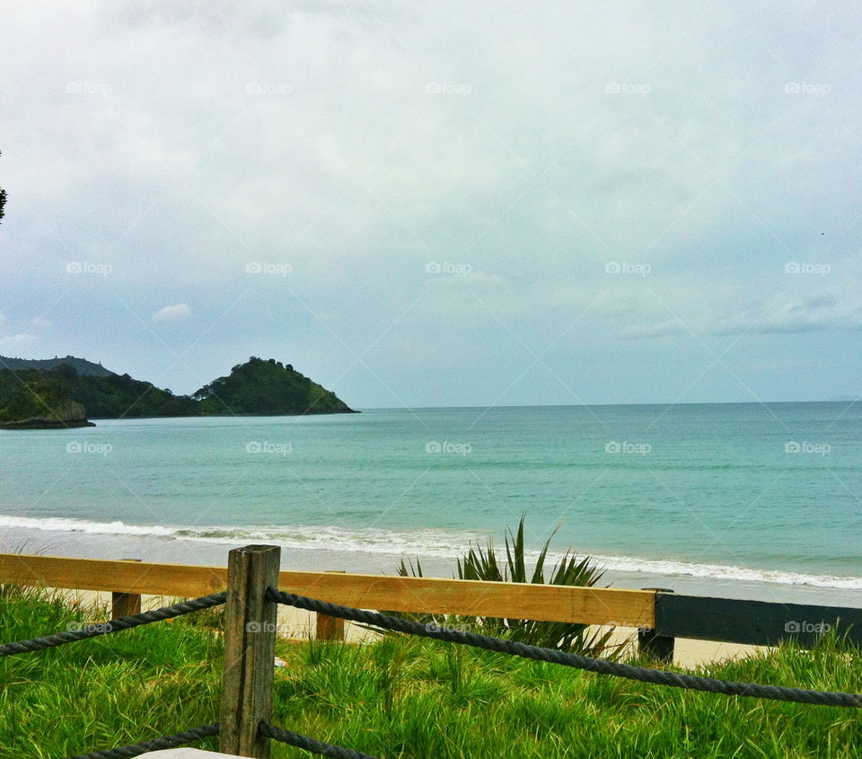whangapoua new zealand beach ocean grass by katemurch