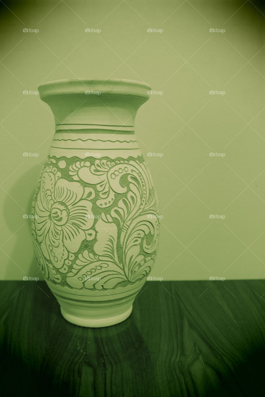 old clay vase