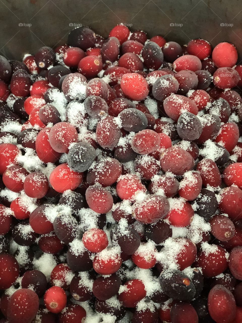 Cranberries and sugar 