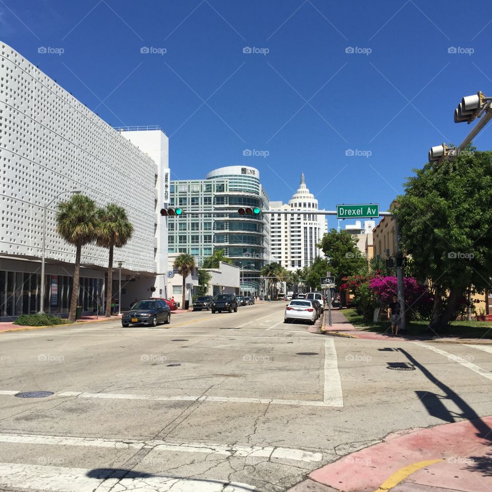 Miami Beach. Street view of the Miami Beach