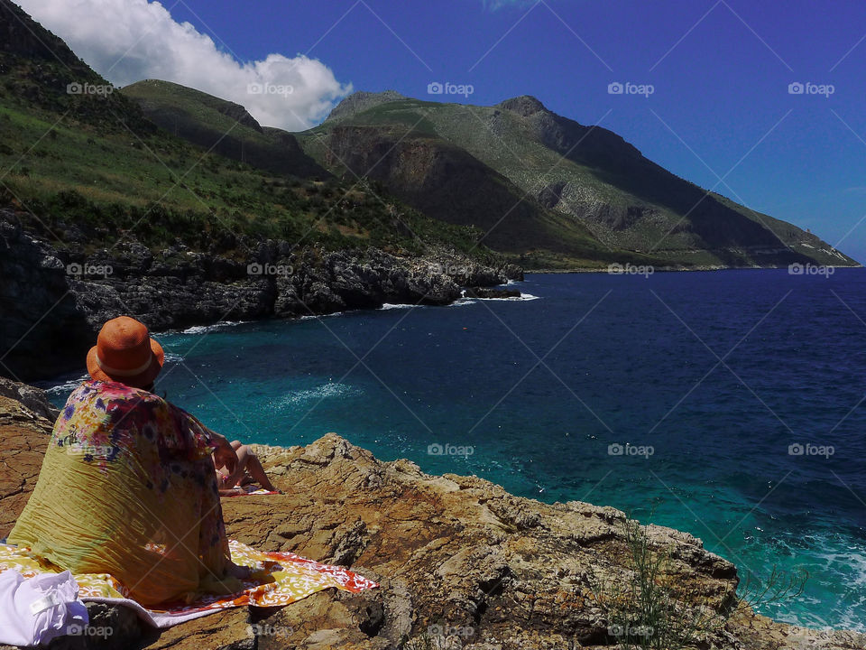 My friend at the rocky beaches of San Vito lo capo 