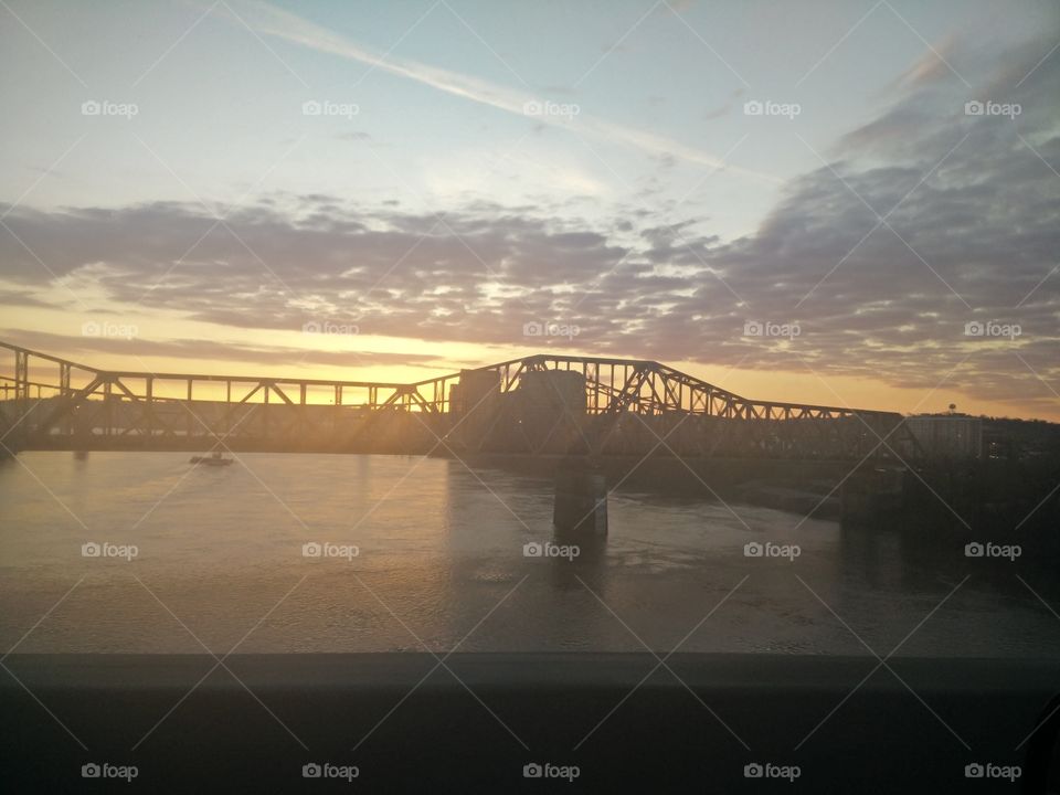 sunrise over Ohio River