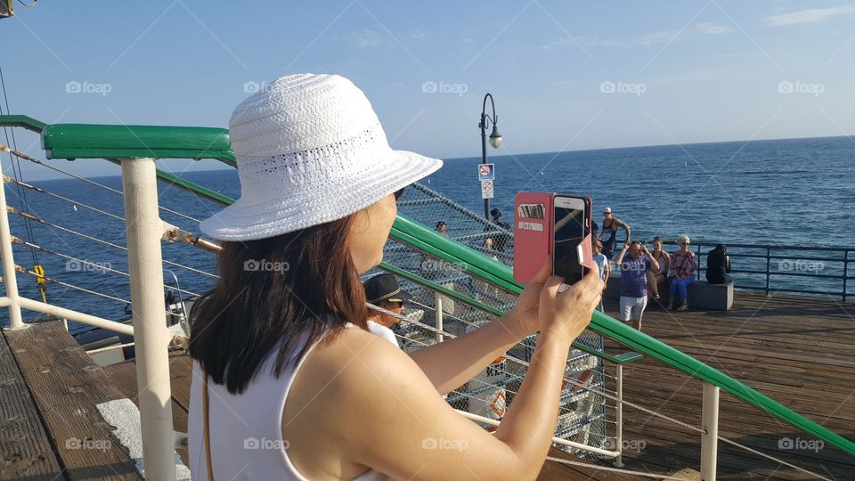 taking a picture of the scenery