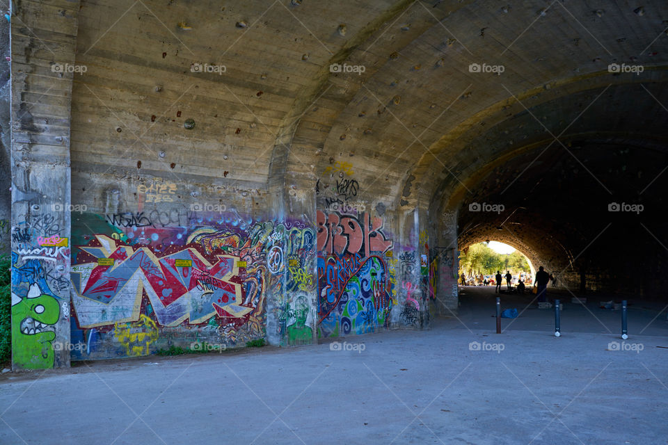 Silhouette in the tunnel