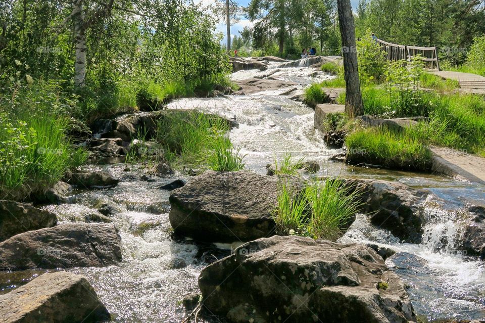 River with small  waterfalls 