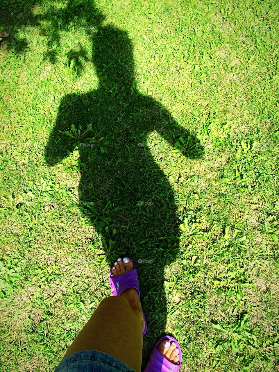 Wslking in the grass, shadow, silhouette 