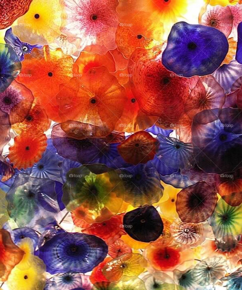 Belliago celling art in the lobby 