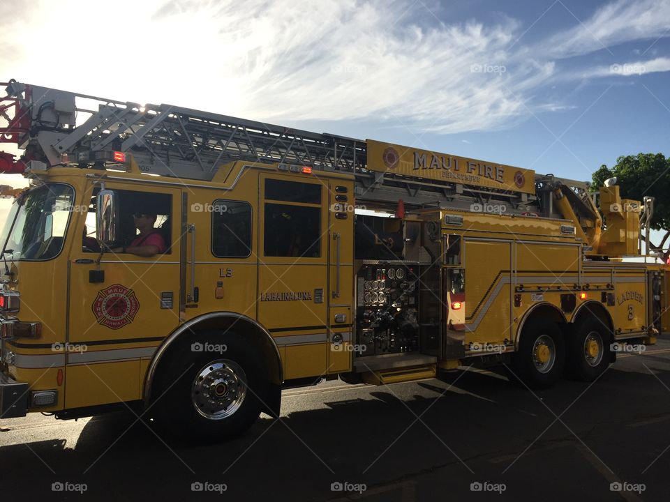 Maui Fire Truck on Lahaina's Halloween Parade