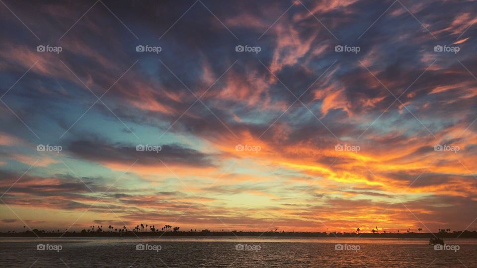 Sunset over Sail Bay, San Diego