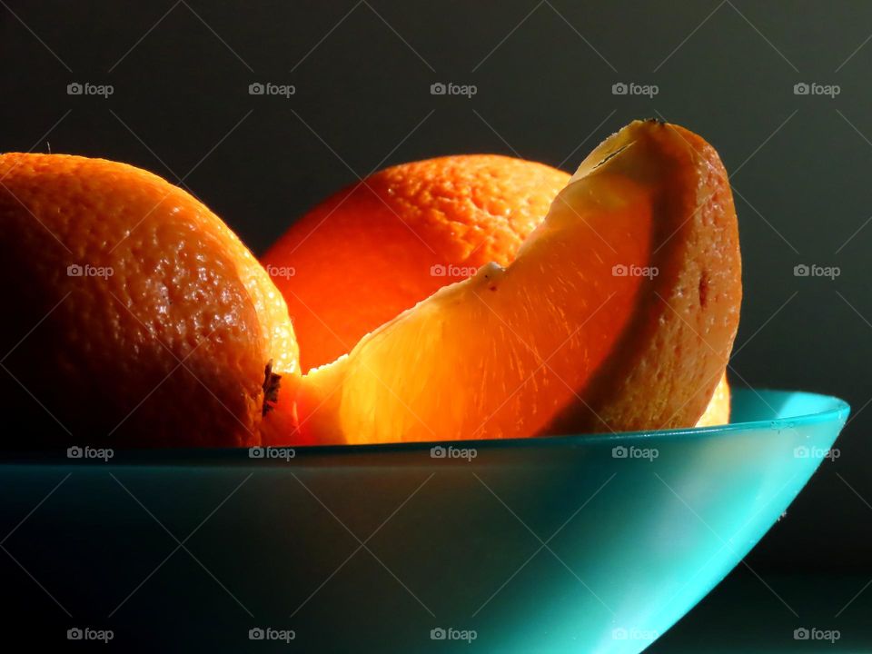 Plate with oranges