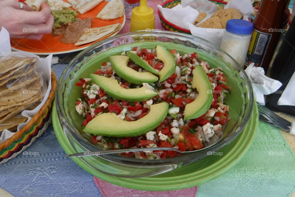 Ceviche dish in mexico