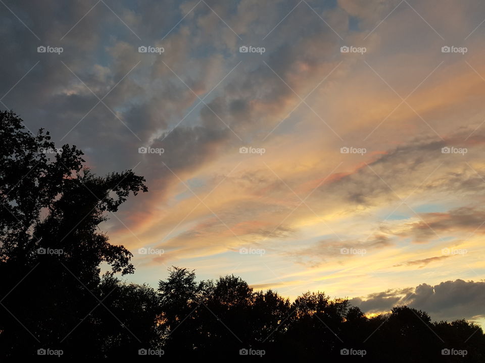 Beautiful sunset after thunderstorm