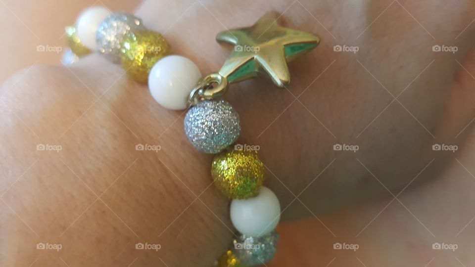 beaded bracelet with charm