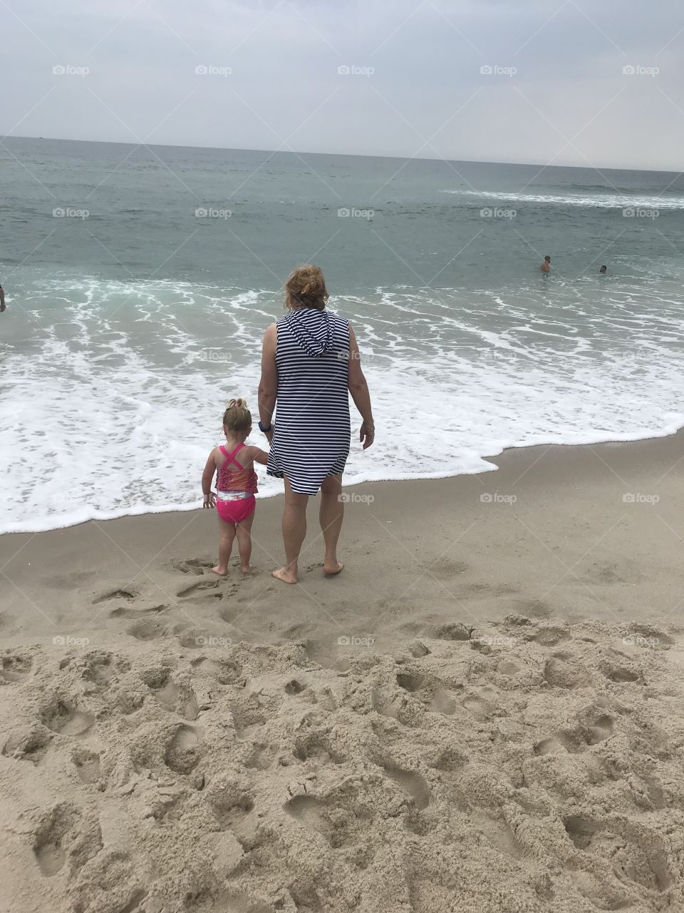 Beach day with Grammy. 