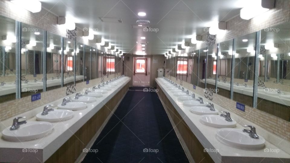 Let's wash our hands, inside a ship