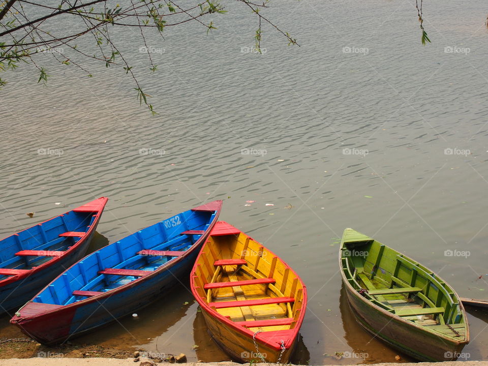 Canoe on lake