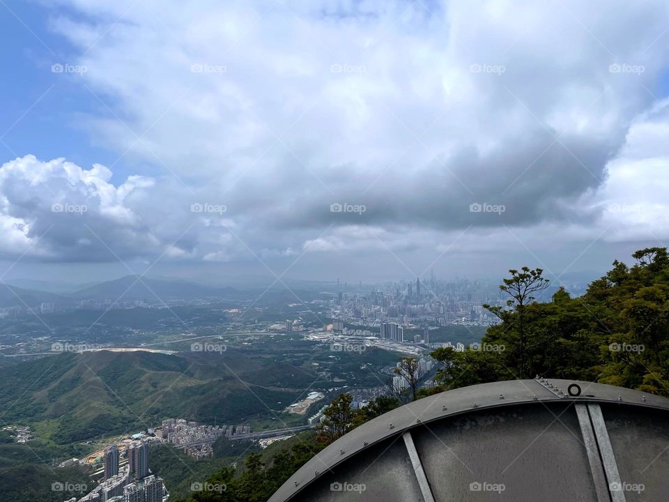 surrounded by clouds