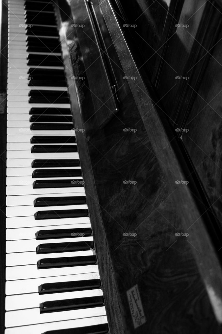 Piano keys. Perfect black and white picture