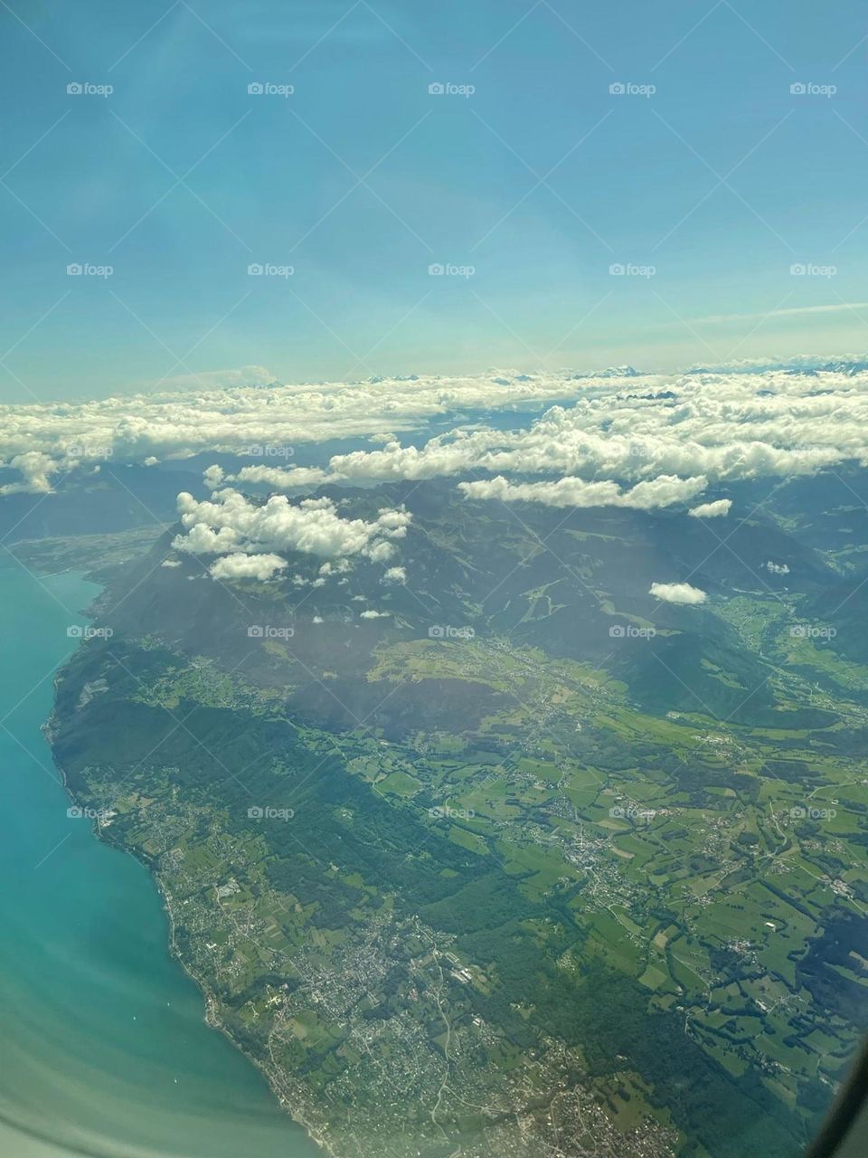 Clouds, river and cities