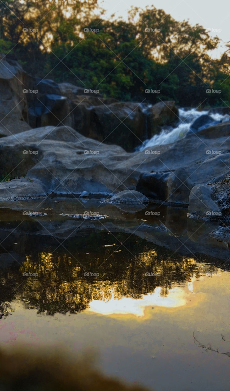 waterfall lake nature together click