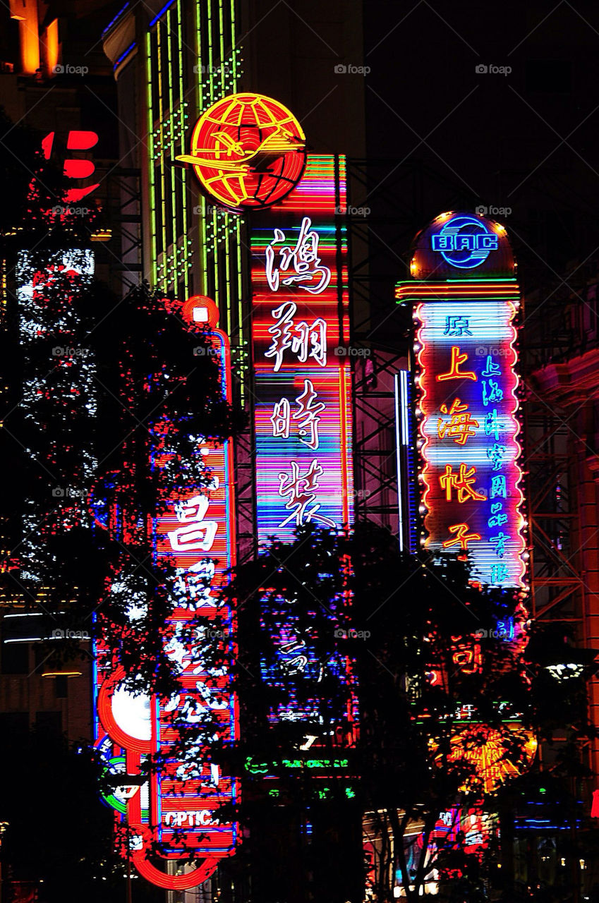 shangai neon lights by pitikelebek