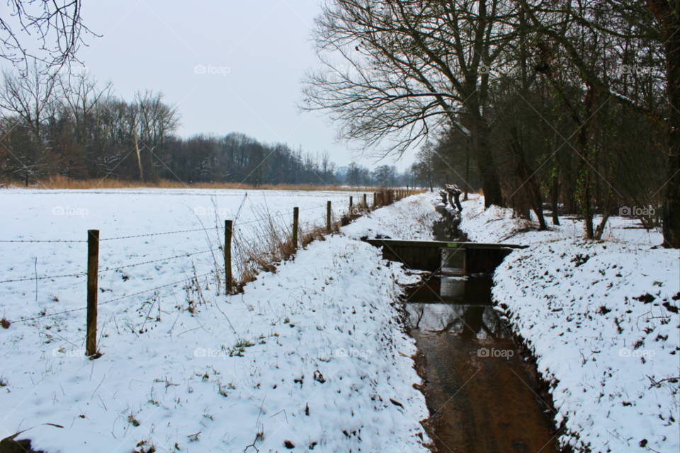 snow winter nature stream by twilite