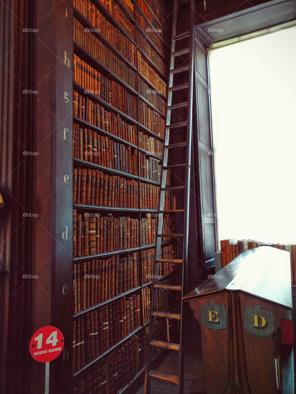 Historic Trinity College library in Dublin, Ireland.