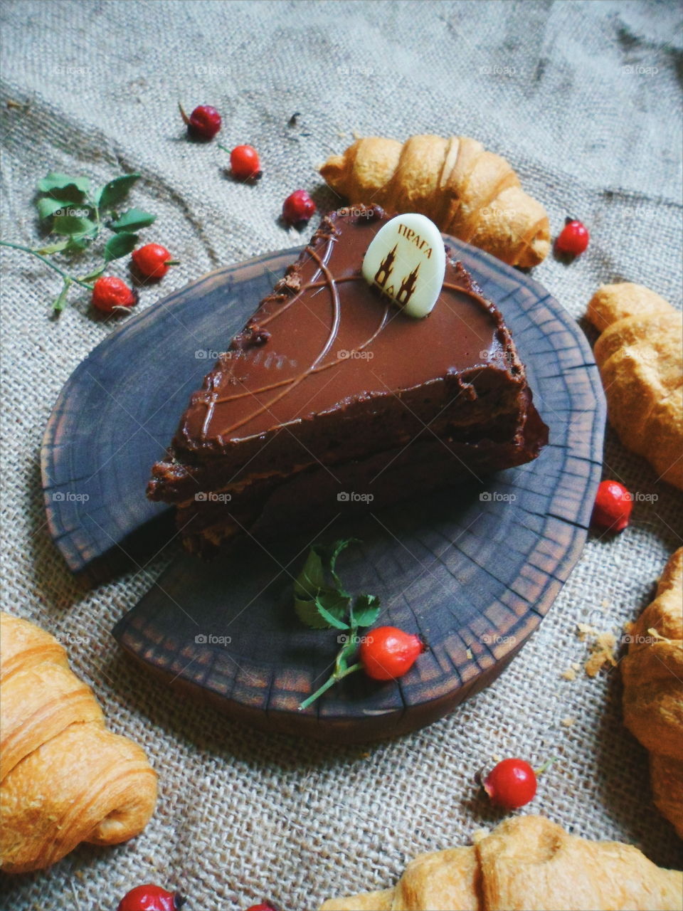 homemade croissants and cake