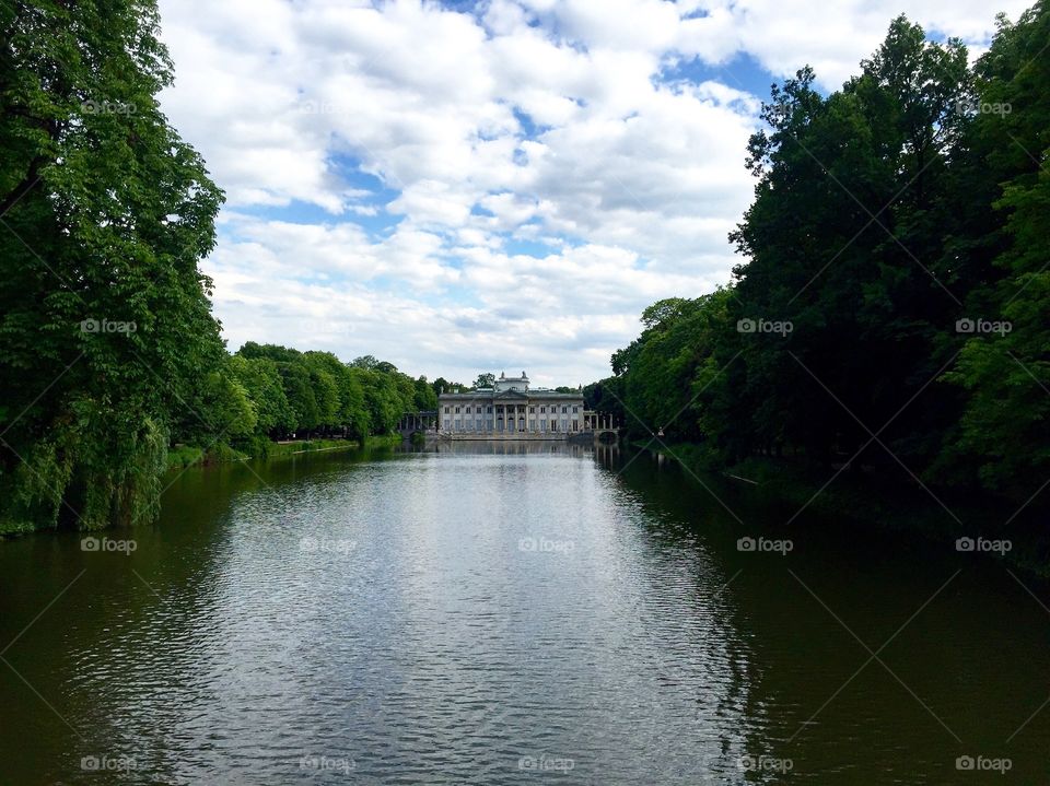 Lazienki Krolewskie from the opposite bridge