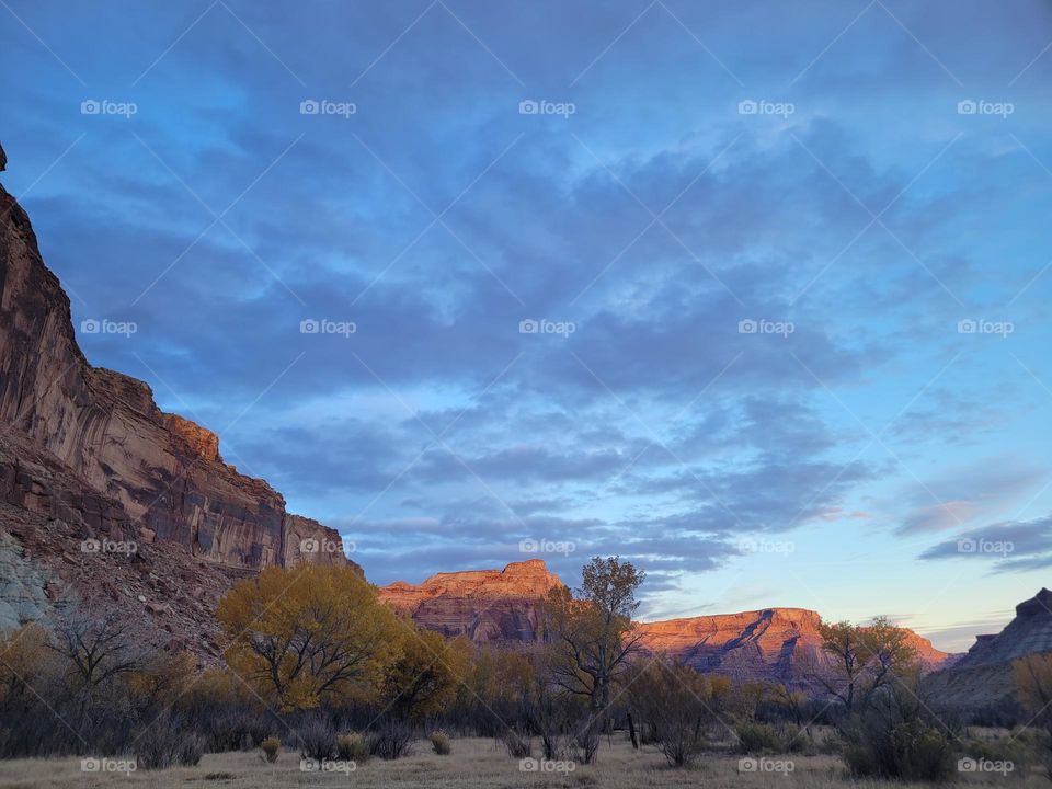 sunset in the desert