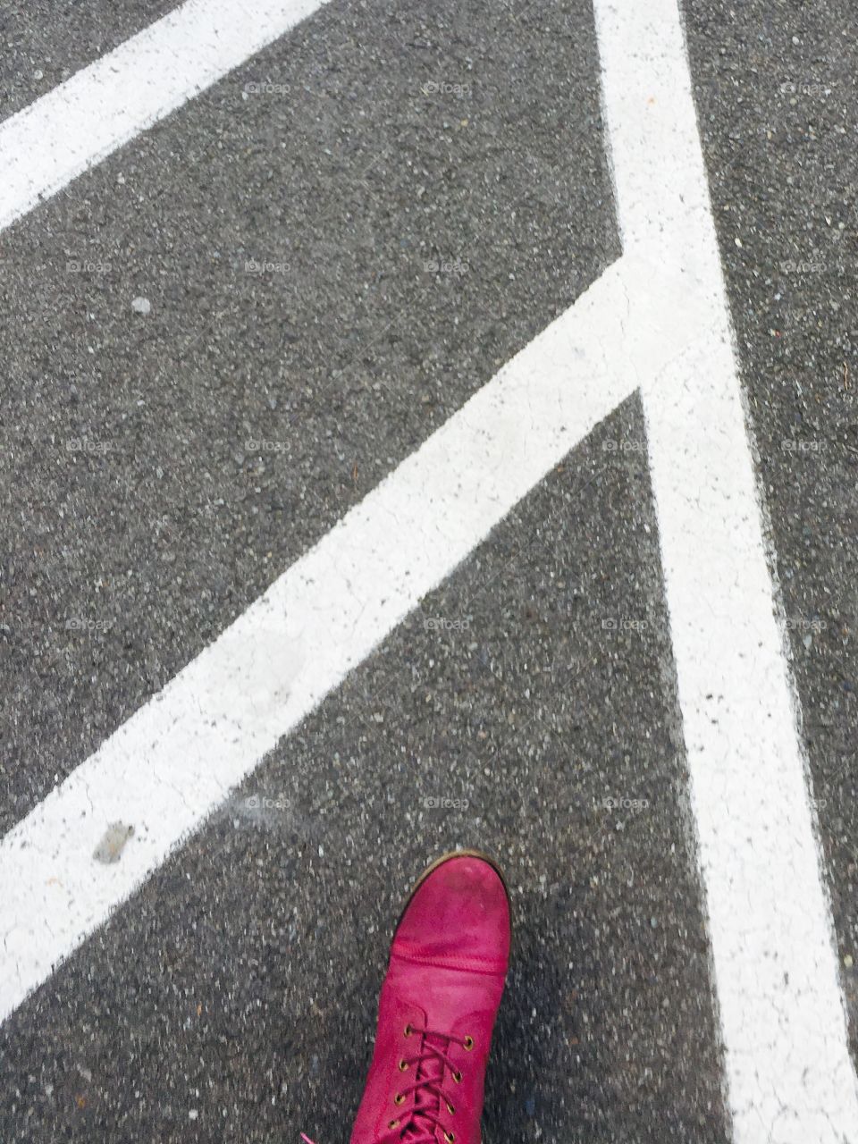 Shoes on pavement