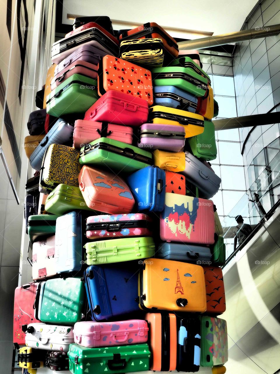 Cool stacked up luggages