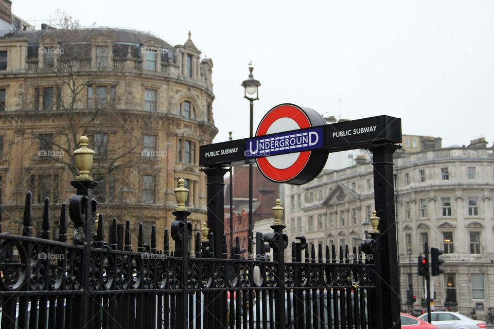 London Underground. Entrance to the Underground in London 