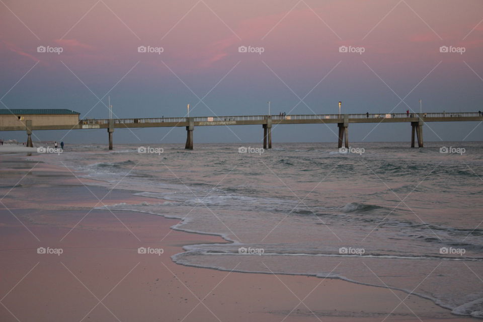 Colorful sunset at the beach