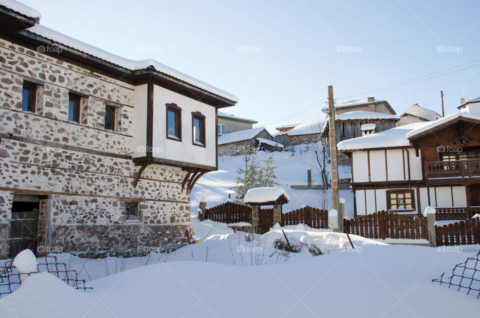 Winter landscape, Ravnogor Village, Bulgaria