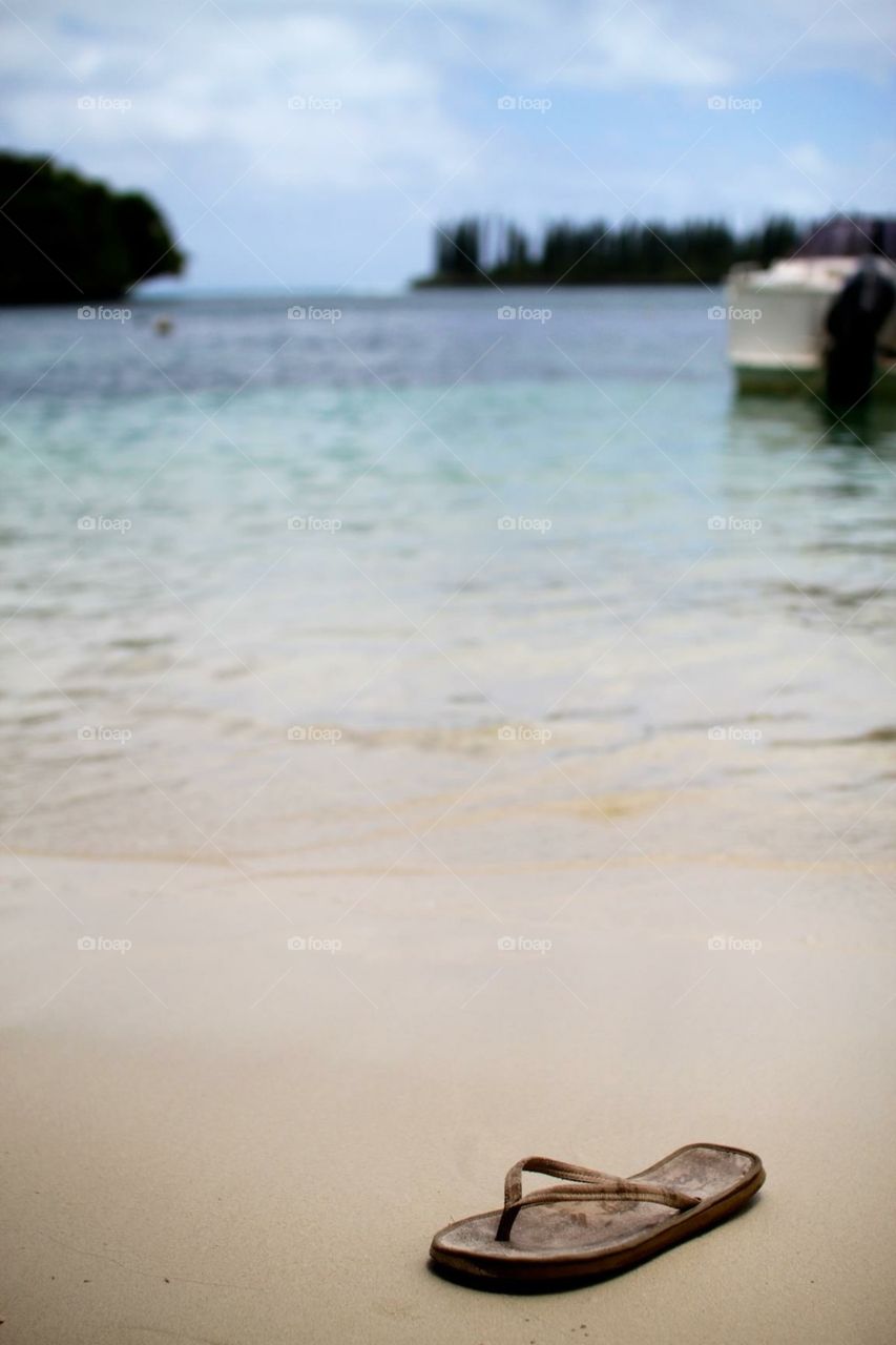 Sandal on the beach