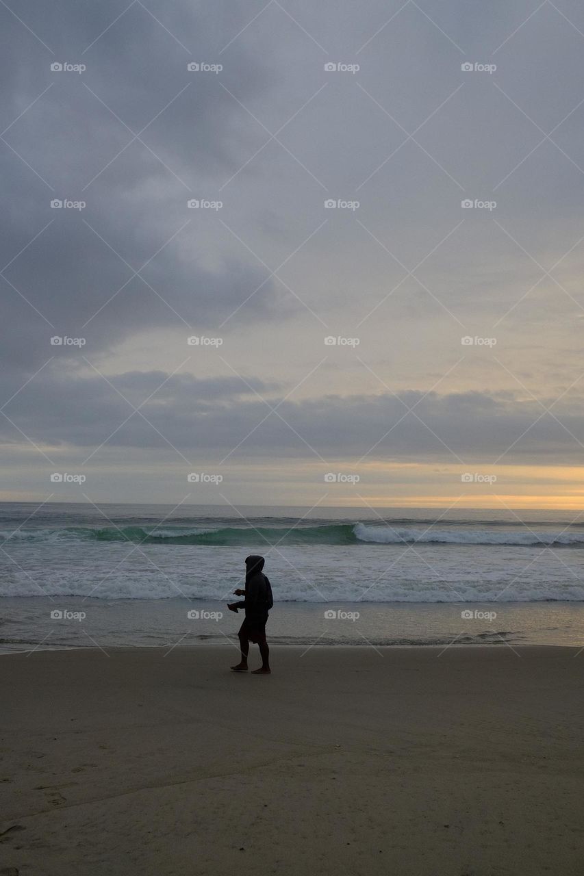 Fishing on an afternoon at the beach